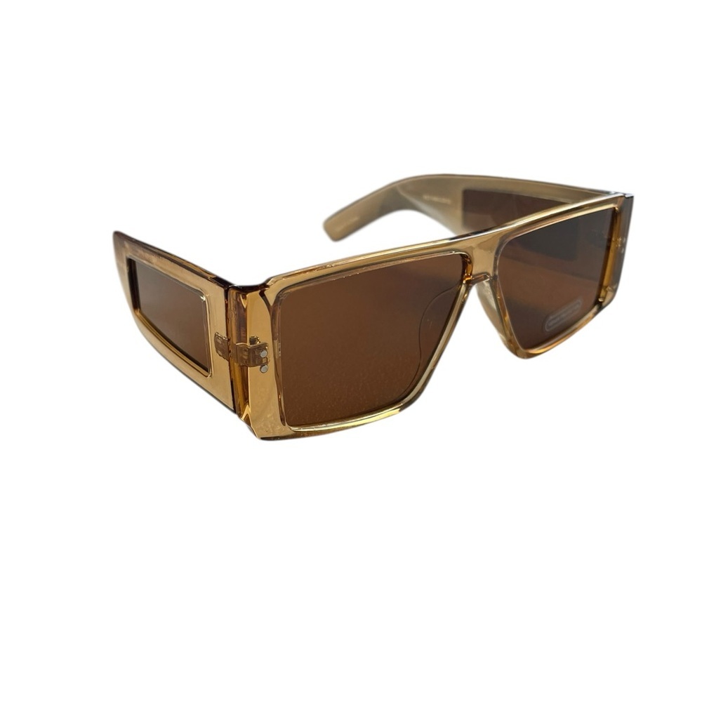 PrettyLittleThing Toffee Flat Top Transparent Visor Sunglasses One Size NWT - Picture 8 of 9